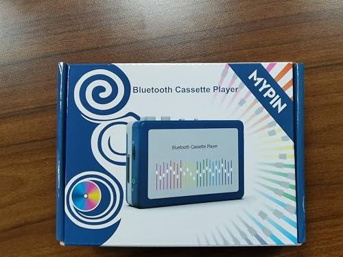 MYPIN Bluetooth Cassette Player with Headphone, Tape Player Bluetooth Output to Headphone/Speaker,Walkman Portable Cassette Tape Player 2 AA Battery or USB Power Supply, 3.5mm Headphone Jack