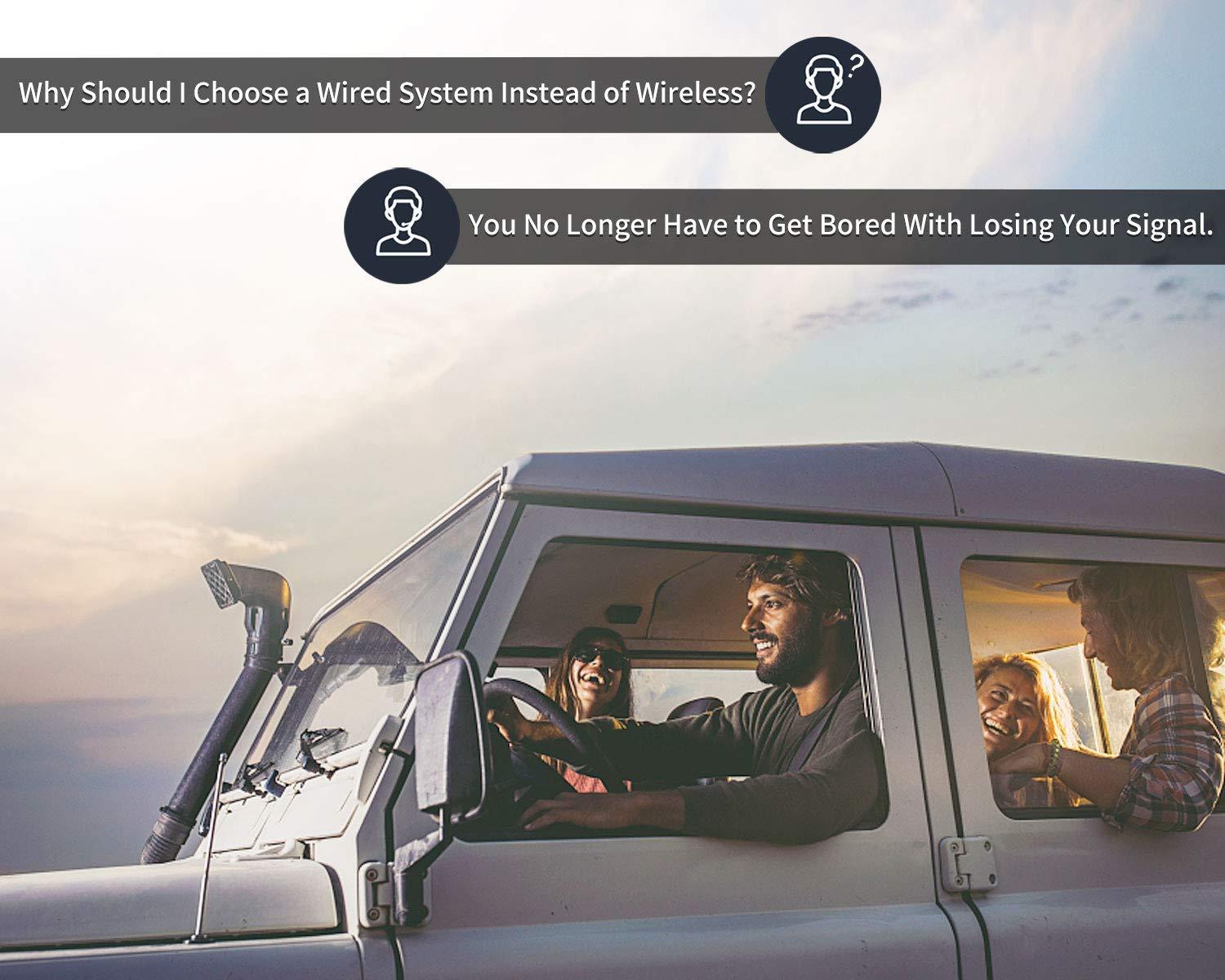 Fookoo FOOKOO HD Backup Camera System Kit,7\'\'1080P Reversing Monitor+IP69 Waterproof Rear View Camera,Sharp CCD Chip, 100% Not Wash Up,Truck/Semi-Trailer/Box Truck/RV (FHD1-Wired)