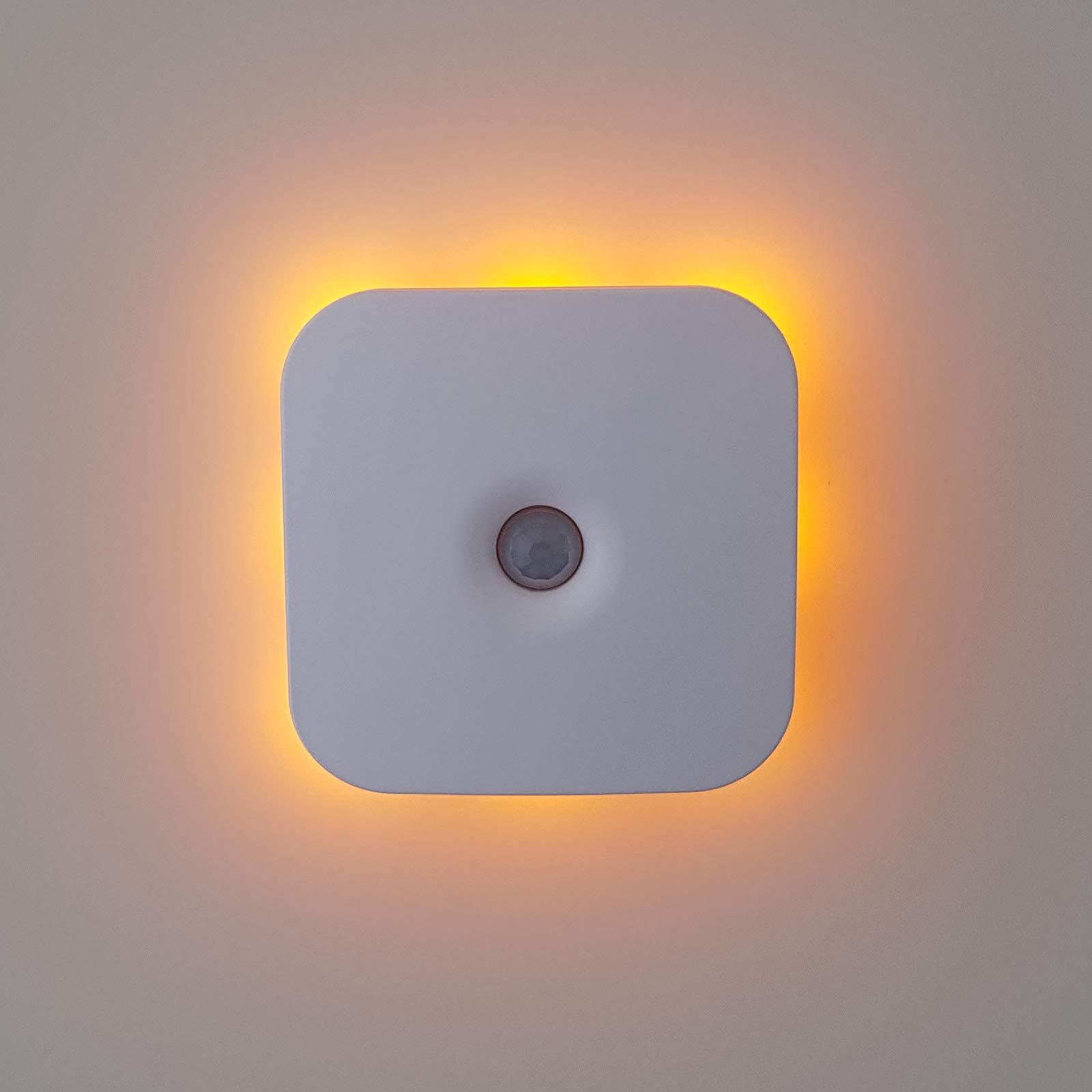 emagine A Sleep Aid LED Motion Sensor Portable Rechargeable Night Light Motion Activated Auto Sensor, Promotes melatonin Production and Healthy Sleep, ON-Off-Auto-Brightness Toggle, 2-Pack (Amber)