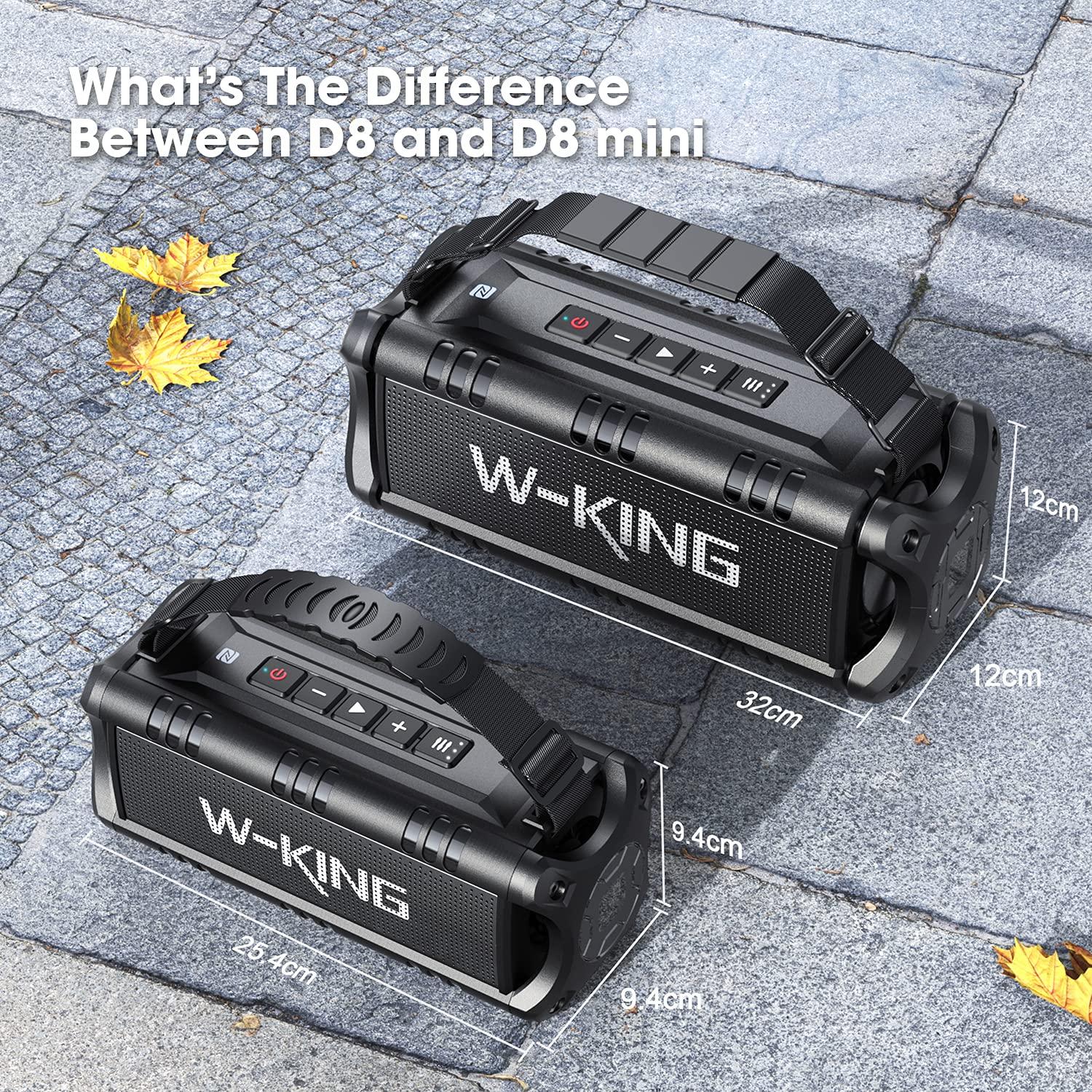 W-KING W-KING Bluetooth Speaker, 30W RMS(60W Peak) Portable Wireless Loud Speakers, IPX6 Waterproof Outdoor Speaker Boombox, 24H, EQ, AUX, TF Card, USB Playback, Powerful Speaker for Home, Party, Camping