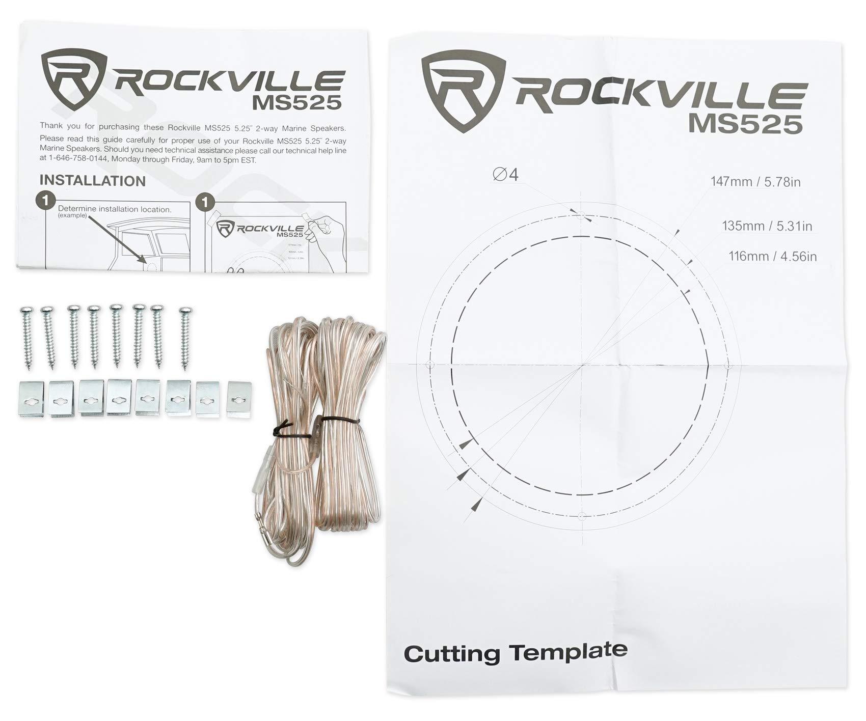 Rockville Pair RockvilIe MS525W 5.25" 400 Watt Waterproof Hot Tub Speakers in White