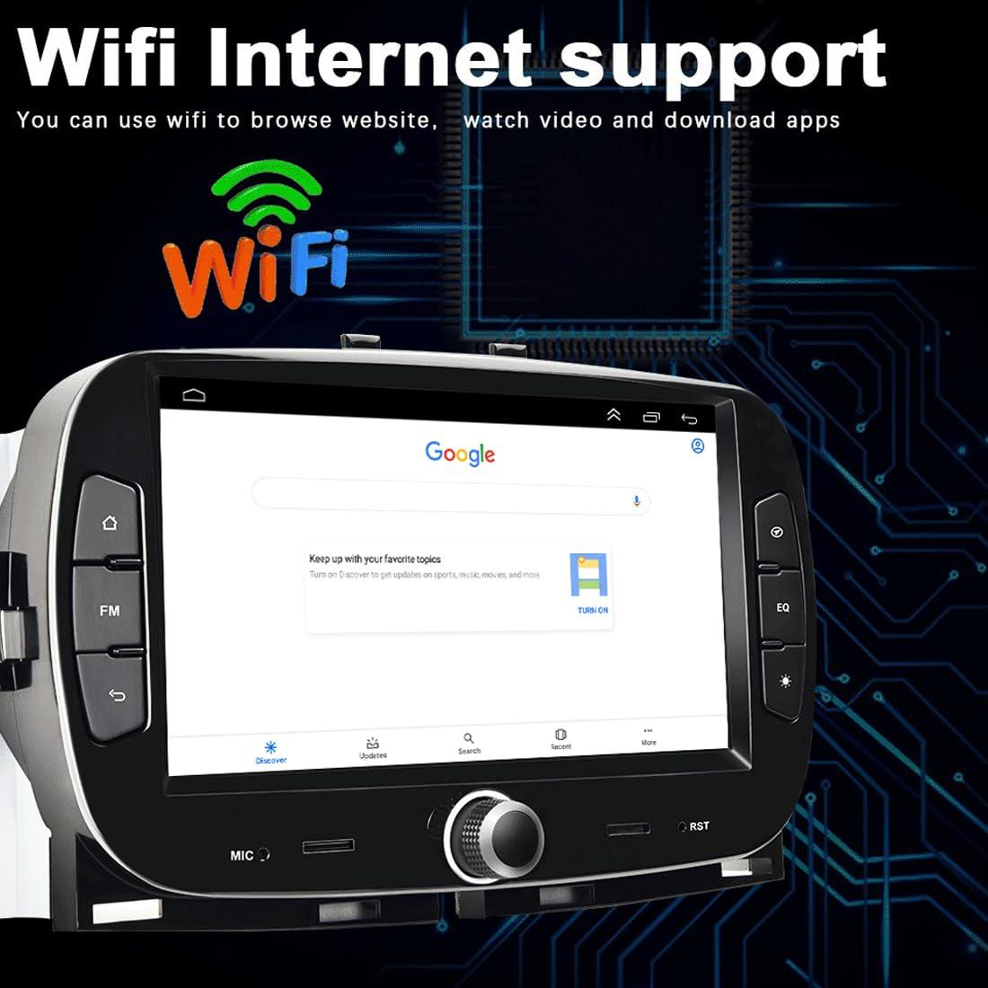 WEPARTICULAR Wireless Carplay Android Auto Car Stereo Compatible for Fiat 500 2016-2019 2Din 7'' Touch Screen 2+32G Android Car Radio Multimedia Player with RDS FM Mirror Link GPS WiFi BT DVR