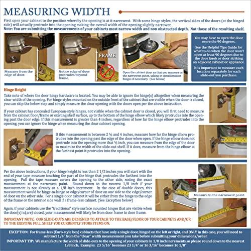 Slide-A-Shelf Slide-A-Shelf Made-to-Fit Slide-Out Shelf: Oak Wood Front with Full Extension Rail