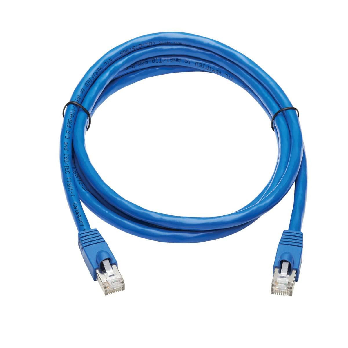 Eaton Tripp Lite Cat6a 10G Ethernet Cable, PoE, CMR-LP, Snagless F/UTP Network Patch Cable (RJ45 M/M), Blue, 6 ft. (N261P-006-BL)