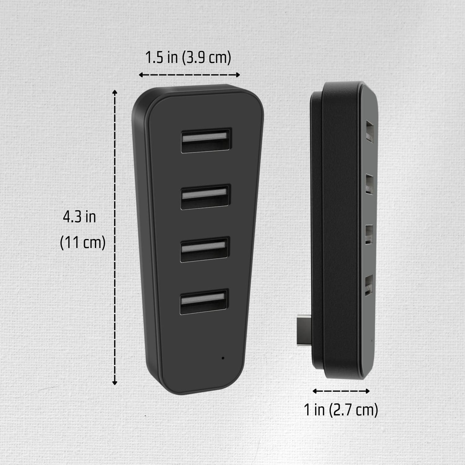 TNP Products TNP 4 Port USB Hub for PS5 Slim Edition - High-Speed USB 2.0 Port Extender Adapter Accessories Expansion Hub Connector Expander for PlayStation 5 Slim ONLY, Black