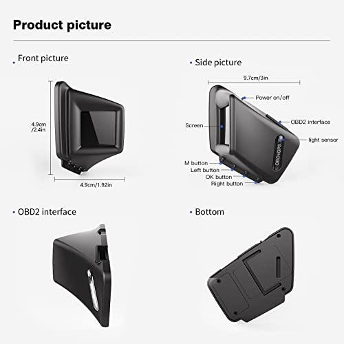 wiiyii Head Up Display, Car HUD P8, OBDII & GPS Dual System, The 1st Model in The Market Can be Installed on A-Pillar Trim (1)