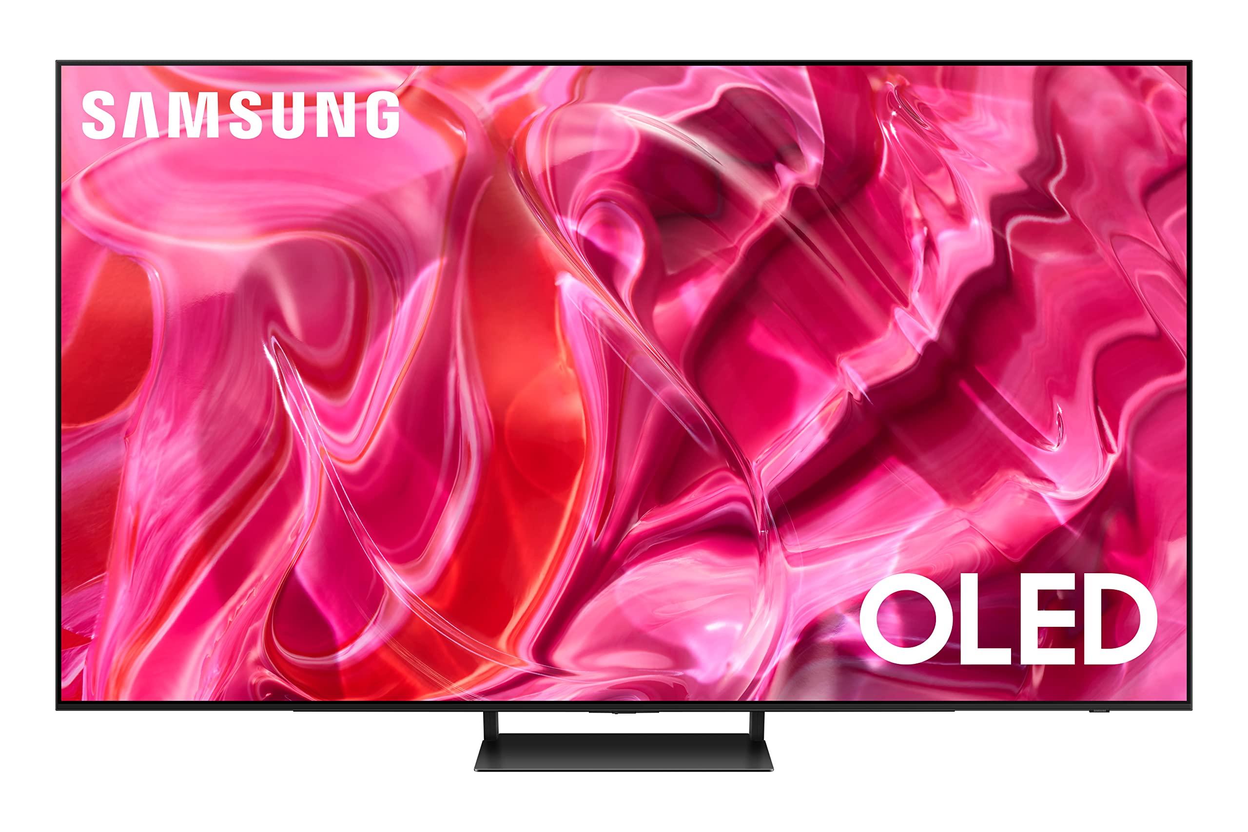 SAMSUNG SAMSUNG 55-Inch Class OLED 4K S90C Series Quantum HDR, Dolby Atmos Object Tracking Sound Lite, Ultra Thin, Q-Symphony 3.0, Gaming Hub, Smart TV with Alexa Built-in (QN55S90C, 2023 Model)