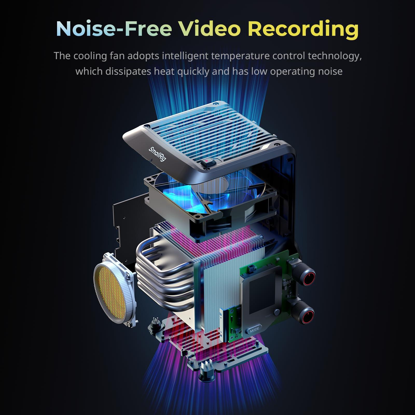 SMALLRIG SMALLRIG RC 220D Pro 220W COB Video Light, Daylight Continuous Output Light 5600K, CRI 95+, Modular Body Design Bowens Mount Light, Support 3 Power Supply Methods, App Control for Photography