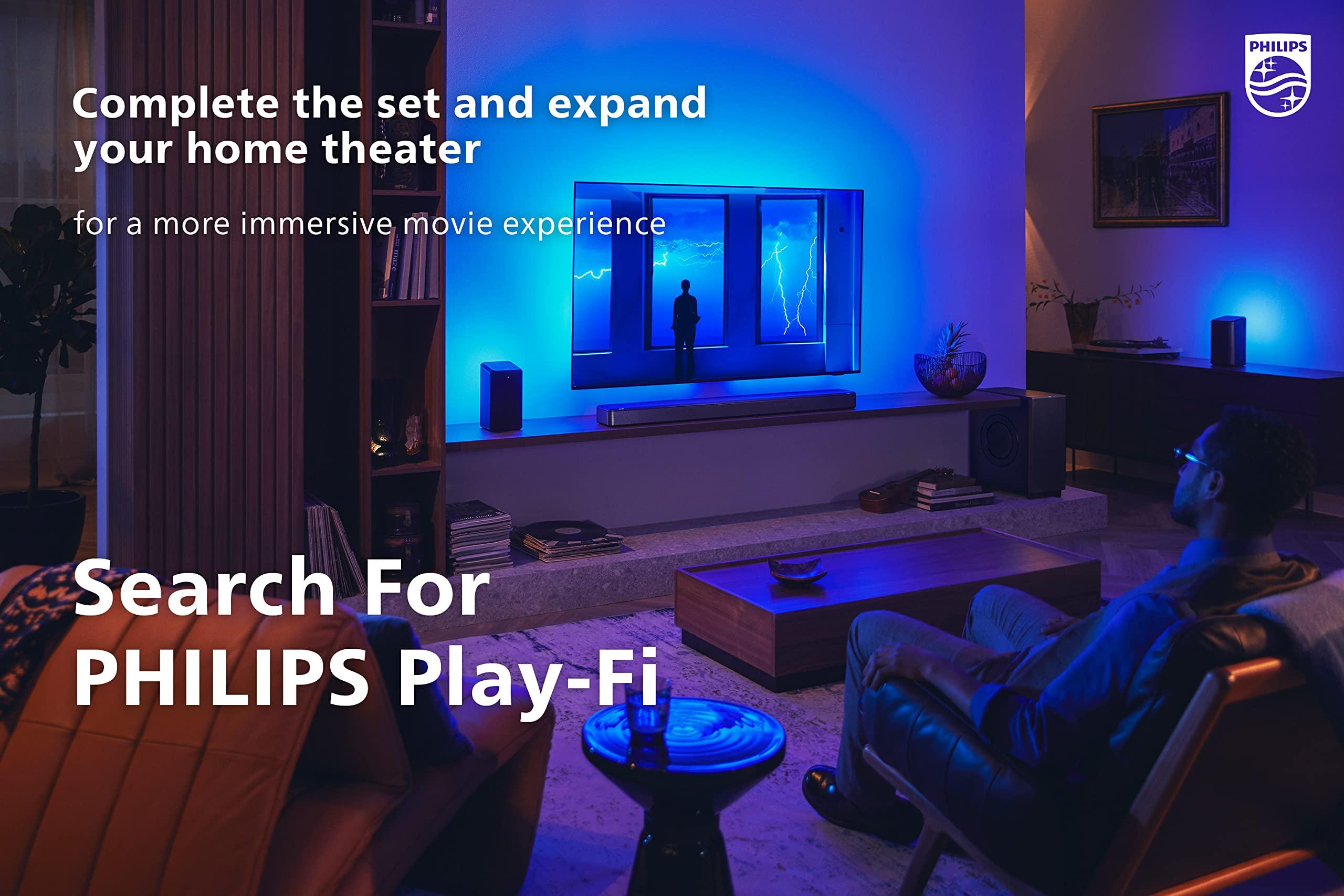 PHILIPS PHILIPS Fidelio FB1 7.1.2-Channel Surround Sound Soundbar with Integrated Dolby Atmos and Subwoofer + DTS Play-Fi, All-in-One, Premium Design and Materials