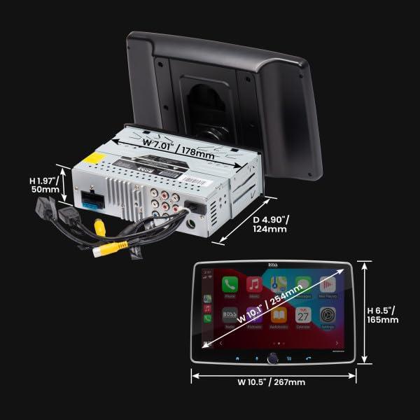 BOSS Audio Systems BOSS Audio Systems 10 Inch Single Din Radio with Apple Carplay, Android Auto + Backup Camera