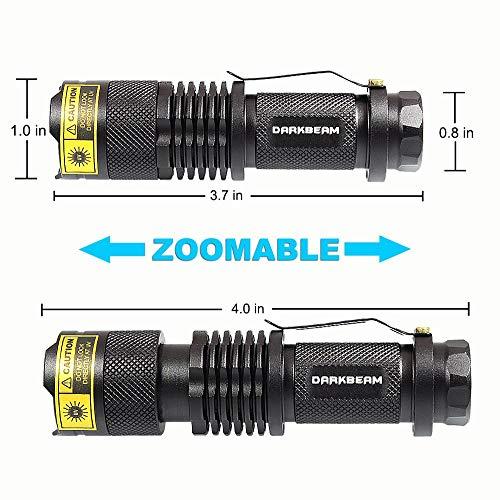 DARKBEAM DARKBEAM UV 395nm Flashlight Ultraviolet led Light Blacklight Wood's lamp Portable 400nm Mini Detector for Dog/Cat Urine Pet Stains, Anti-counterfeiting Identification, Resin Curing, AA