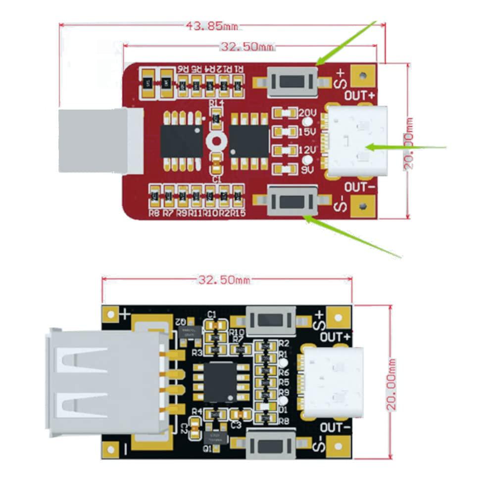 JacobsParts JacobsParts USB C QC 2.0 3.0 DC Voltage Trigger Decoy Module 9V 12V 20V Adjustable Power Type-C