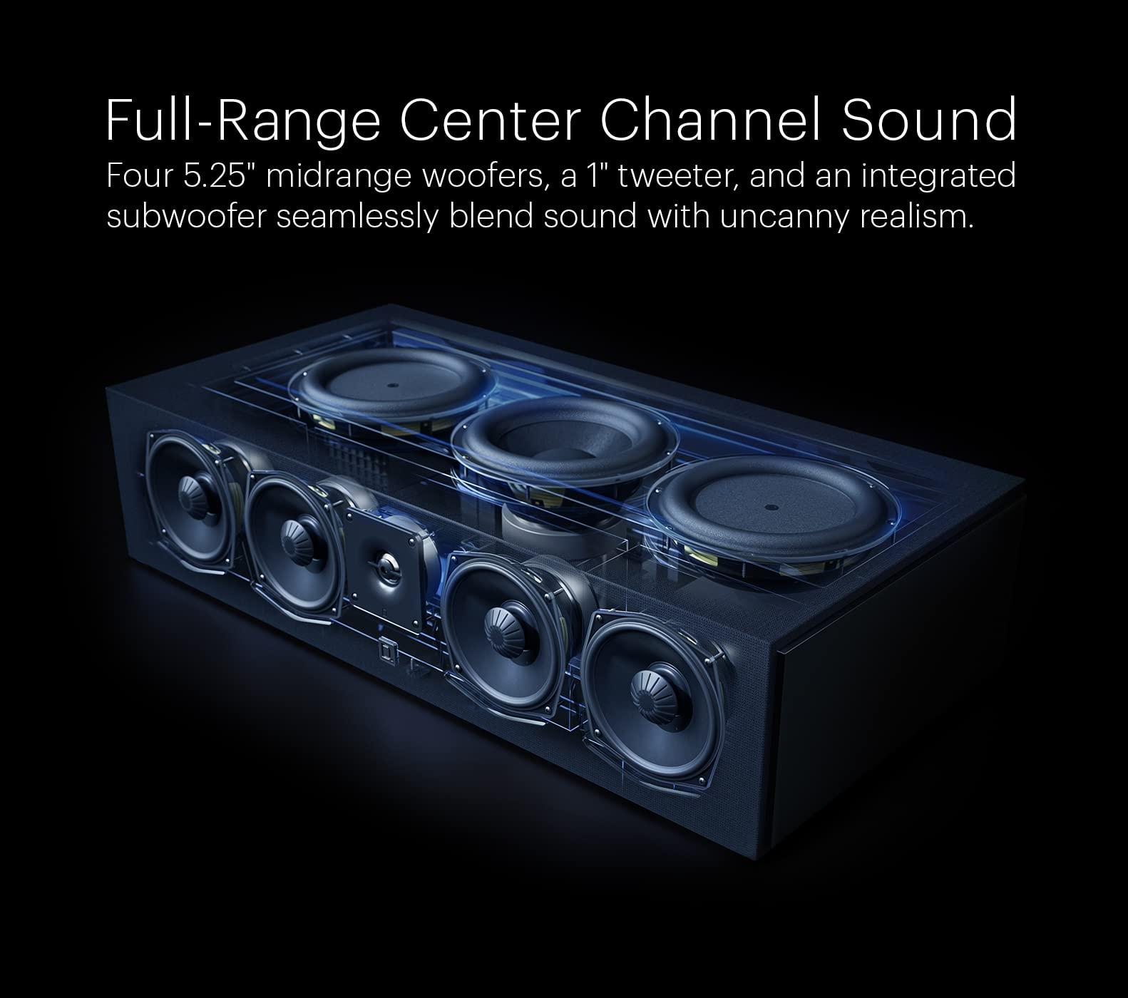 Definitive Technology Definitive Technology Dymension DM30 Flagship Center Channel Speaker, 5-Driver Array - (4) 4" Midrange Woofers & (1) 1" Tweeter, for Dymension Series Speakers, Immersive Home Theater Audio, Black