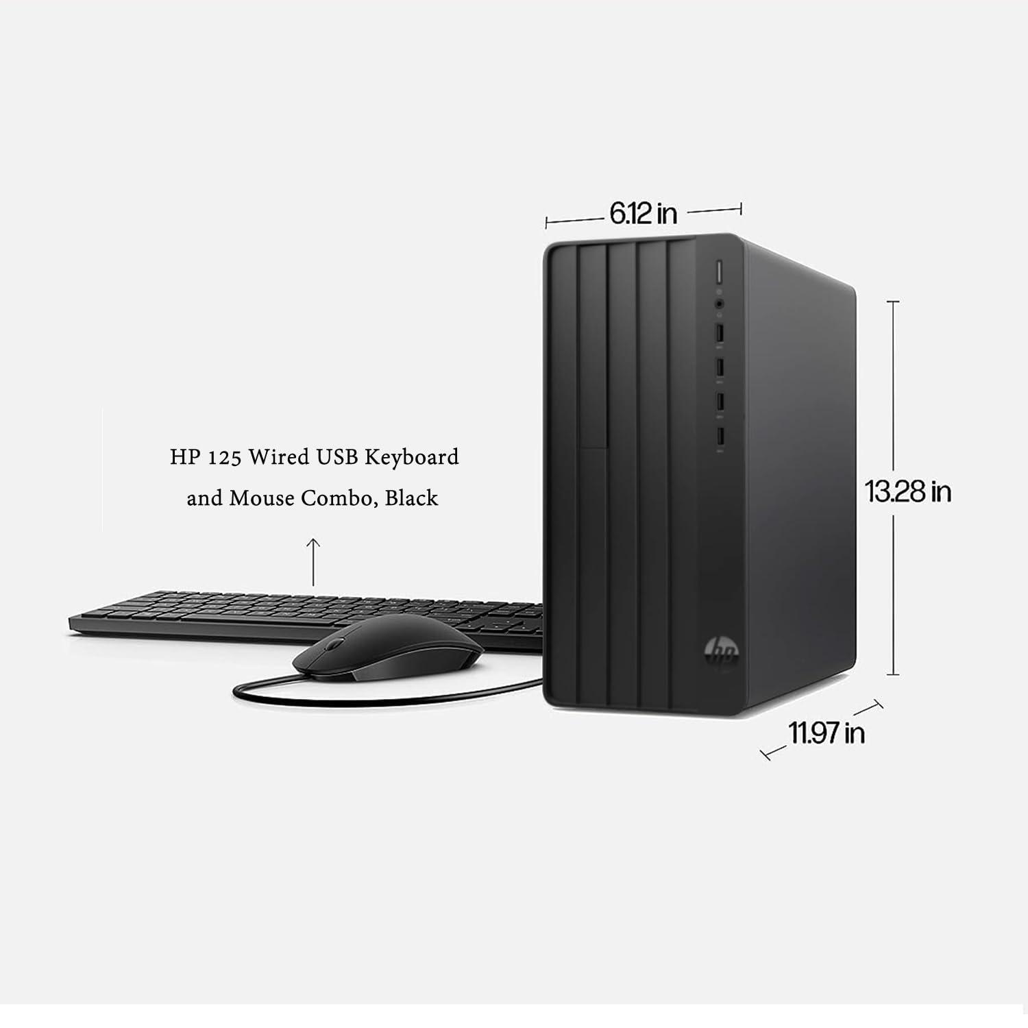 HP HP Pro Tower 290 G9 Business Desktop, 12th Gen Intel 4-Core Processor (Beats Core i7-9700), 16GB RAM, 256GB PCIe SSD + 1TB HDD, 2-Monitor Support 4K, DVD-RW, HDMI, VGA, Wi-Fi, Windows 11 Pro, Black