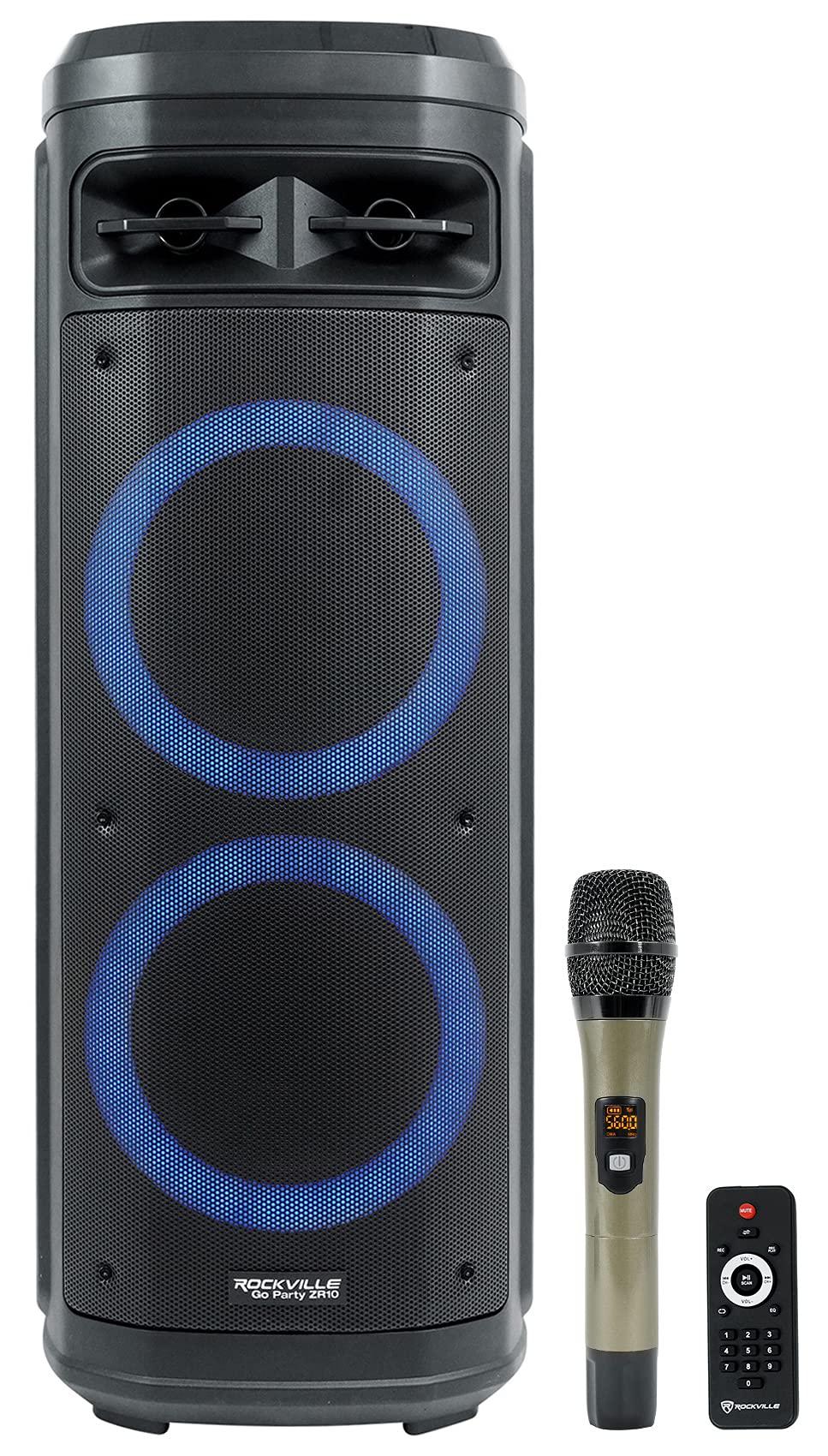 KICKER (2) KICKER 48BTCAN65 6.5" Powered Tower Speakers w/Bluetooth Bundle with Rockville House Party Speaker (2 Items)