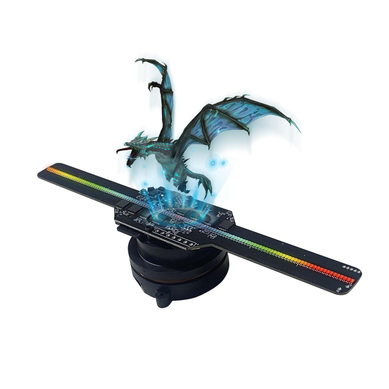 Missyou Missyou 3D Hologram Fan Projector - 5.5" Wi-Fi LED Holographic Display HD LED Holographic Christmas Tree for Halloween Advertising, Events, Exhibition User-Friendly App Control, 1500+ Video Materials