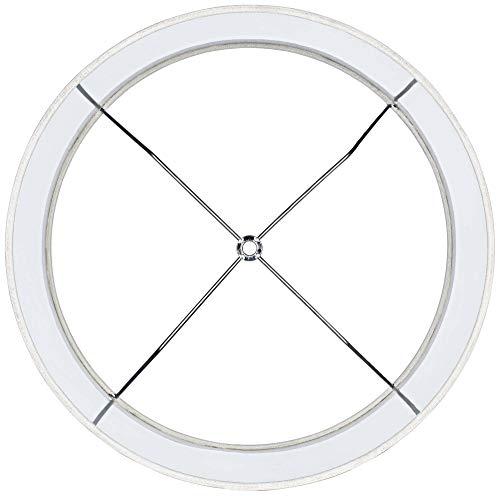 Brentwood Collection White Tall Linen Medium Drum Lamp Shade 14\" Top x 14\" Bottom x 15\" High (Spider) Fully Assembled Replacement with Harp and Finial for Table Lamps - Springcrest