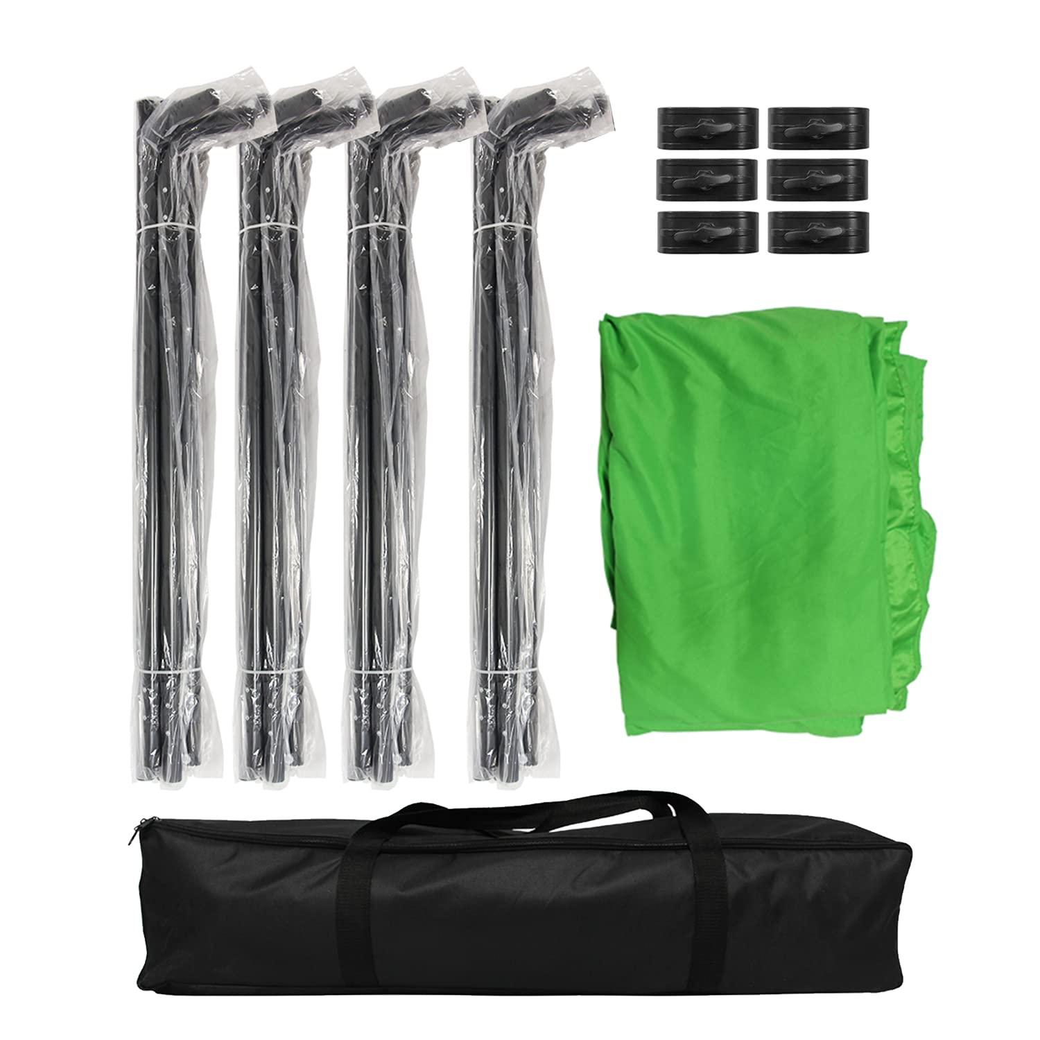 SHIRTAL Shirtal 7.87ft x 13.12ft Green Screen Backdrop with Stand, Large Green Collapsible Backdrop with Heavy Duty Backdrop Stand for Parties, Photography,Photo Studio Video Shooting, Live Streaming,Gaming