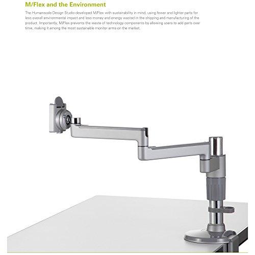 Humanscale Humanscale M2 M/Flex Triple 3 Monitor Arm Straight Link 24" High Post with Integrated Clamp Mount Black MF23B303C24