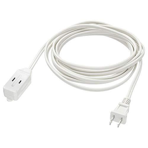 Cmple CMPLE - 3-Outlet Household Indoor Extension Power Cord - 2 Prong with Protection Outlet Cover - 6 Feet, White, (2 Pack)