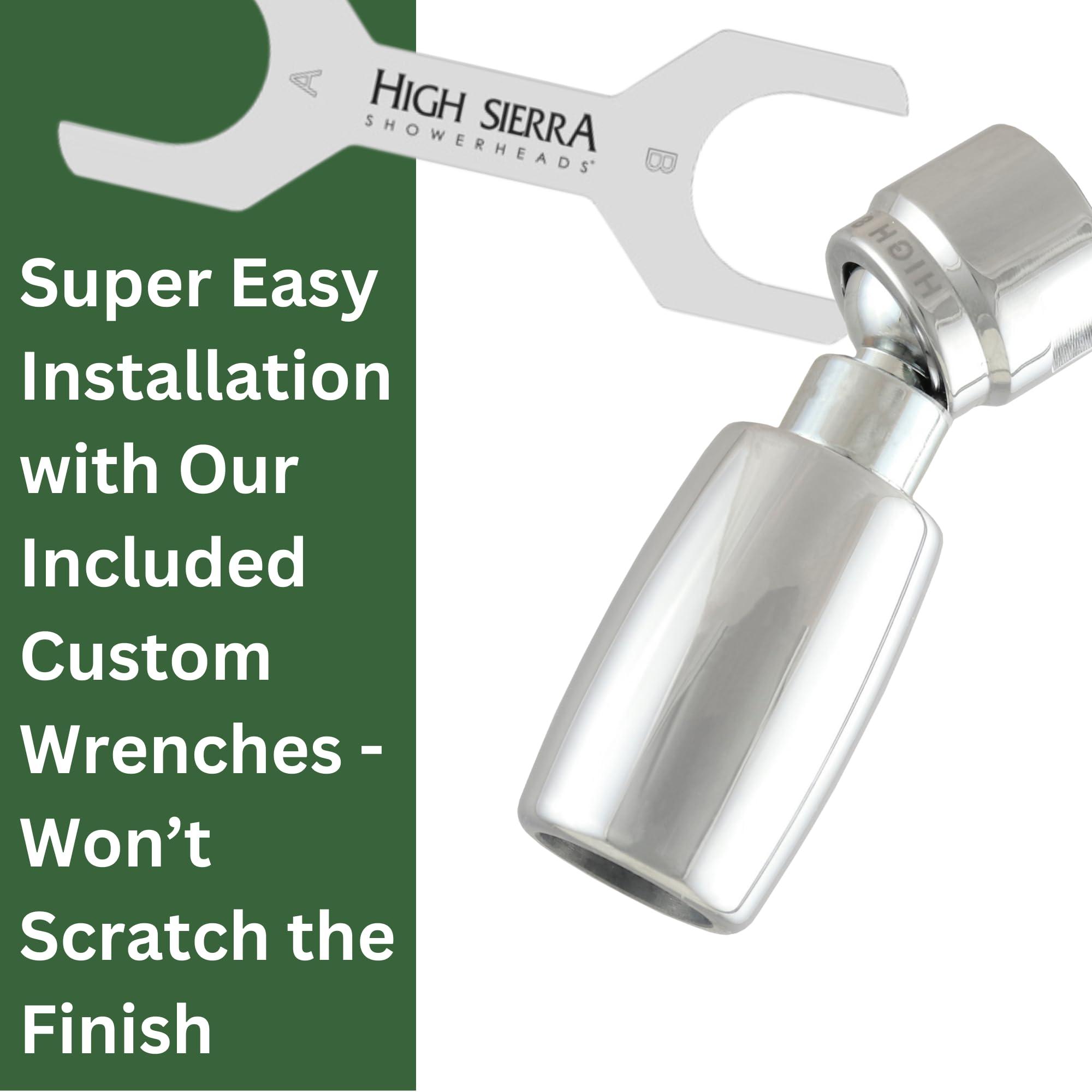 HIGH SIERRA SHOWERHEADS High Sierra Showerheads - Solid Metal 1.8 GPM High-Efficiency, Low-Flow Shower Head - Chrome