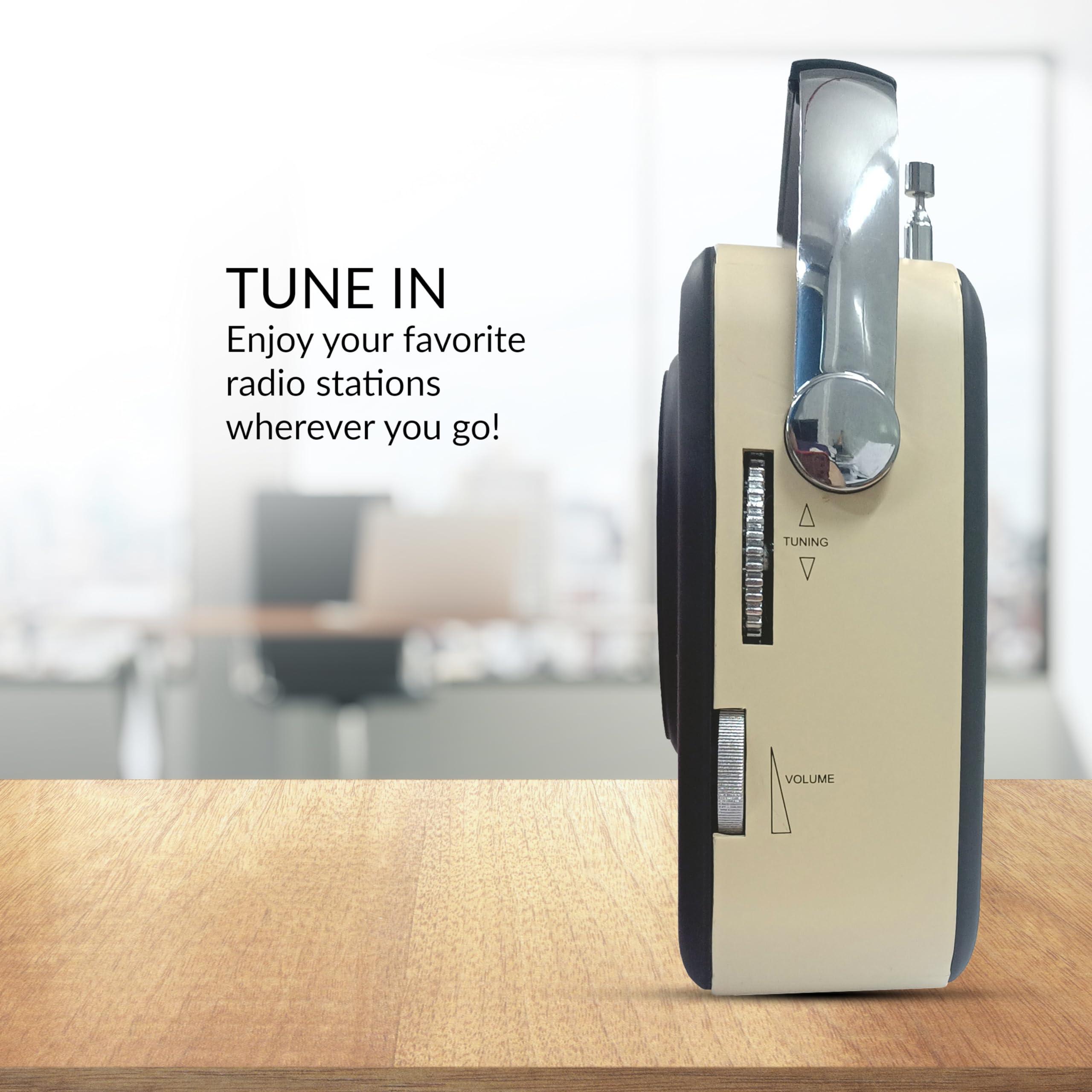 Supersonic Supersonic SC-1201BT Retro Portable Bluetooth Speaker with Vintage Vibes, AM/FM Radio, USB/SD Card/AUX Inputs, in a Cute Old Fashion Style for Kitchen Desk Bedroom Decor Aesthetic Gift for Friend