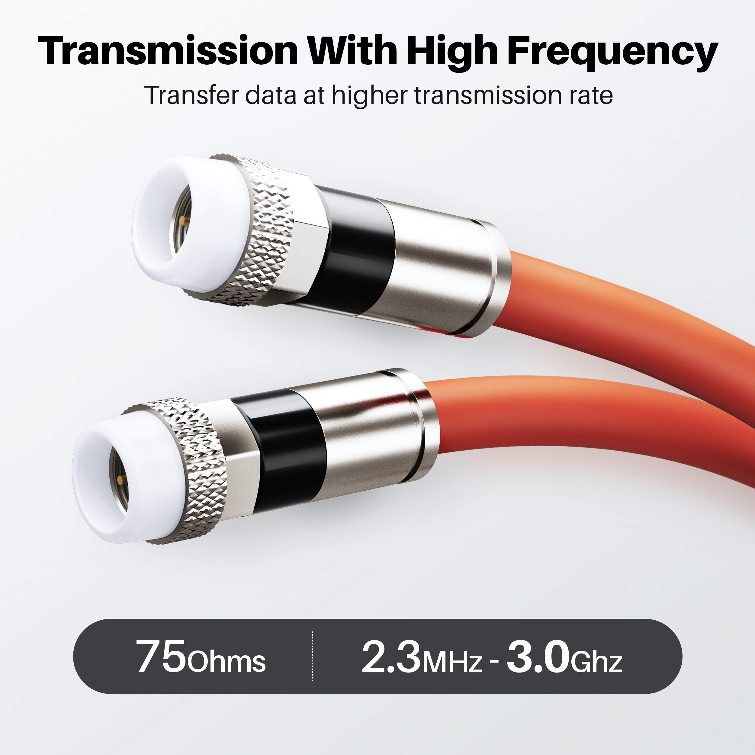 GEARit GEARit Coaxial Cable for Direct Burial (200ft) RG6 70 Ohm RF Rubber Boot Waterproof Underground in-Wall with Rubber Boot, High-Speed Internet, Broadband, Digital TV Aerial, Satellite Cable 200 Feet