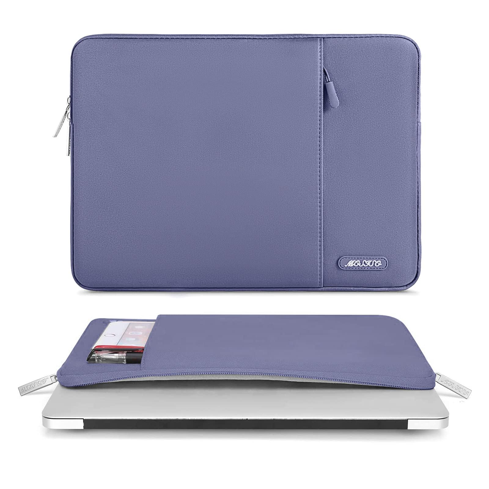 MOSISO MOSISO Laptop Case 13.3 inch, 13-13.3 inch Laptop Sleeve Compatible with MacBook Air/Pro 13 / Pro 14, HP Dell ASUS Lenovo Notebook, Polyester Vertical Computer Sleeve Bag with Pocket, Lavender Gray