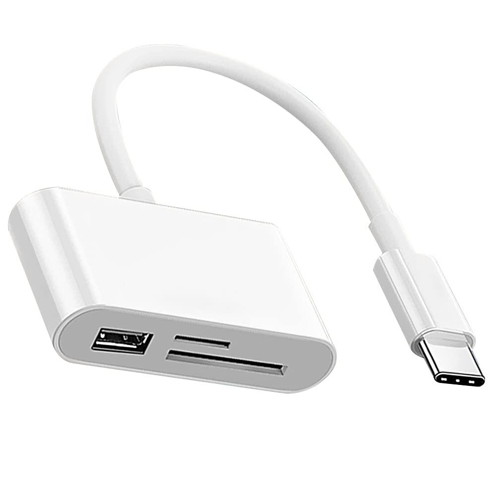 AceSoft USB C SD Card Reader Adapter,Type C Micro SD TF Card Reader Adapter,3 in 1 USB C to USB Camera Memory Card Reader Adapter Compatible with Cellphone,Tablet and More UBC C Devices