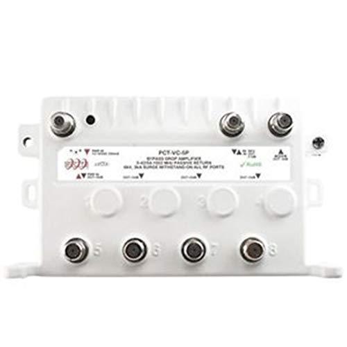 PCT 4-Port Bi-Directional Cable TV Splitter Signal Booster/Amplifier with Active Return Zero Signal Loss and VoIP Telephone Bypass Feature