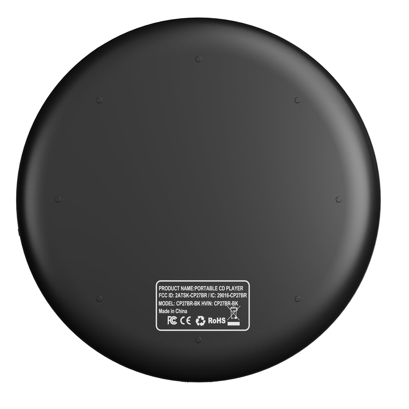 MEGATEK MEGATEK Portable CD Player with Dual Stereo Speakers and 60 Seconds Anti Skip, Personal Walkman CD Player for Car with Headphones, USB Port, Bluetooth and FM Transmitter, 2000mAh Rechargeable Battery