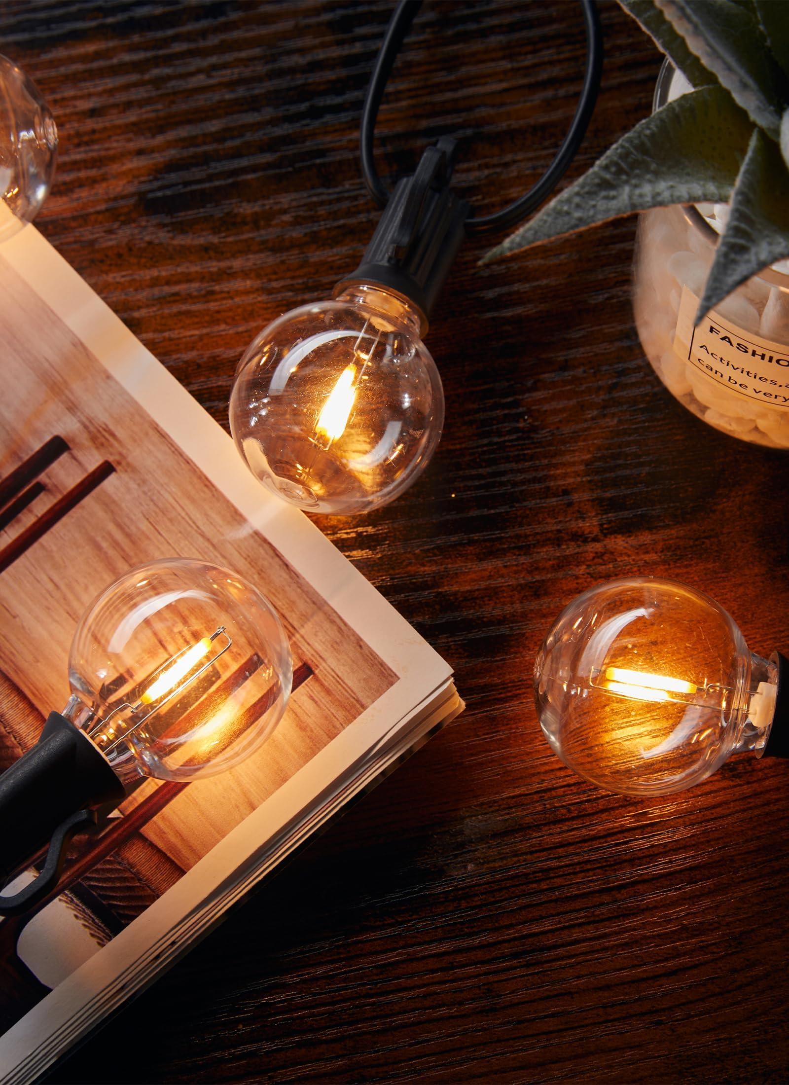 Brightown Brightown G40 Replacement LED Light Bulbs, 25 Pack Clear Globe Bulb fits E12 C7 Candelabra Screw Base Sockets, 1.5 Inch Dimmable Edison Light Bulbs for Indoor Outdoor Patio Decor, Warm White