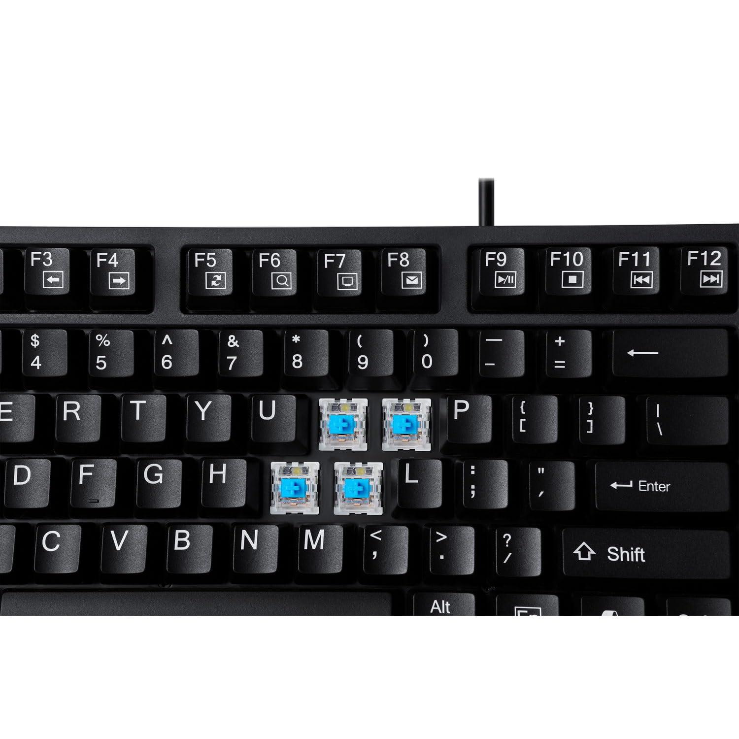 ADESSO ADESSO AKB-670UB Mechanical Keyboard with Copilot AI Hotkey - Blue Switch, Multi-OS Compatible | Enhanced Productivity with Tactile Feel and Multimedia Keys