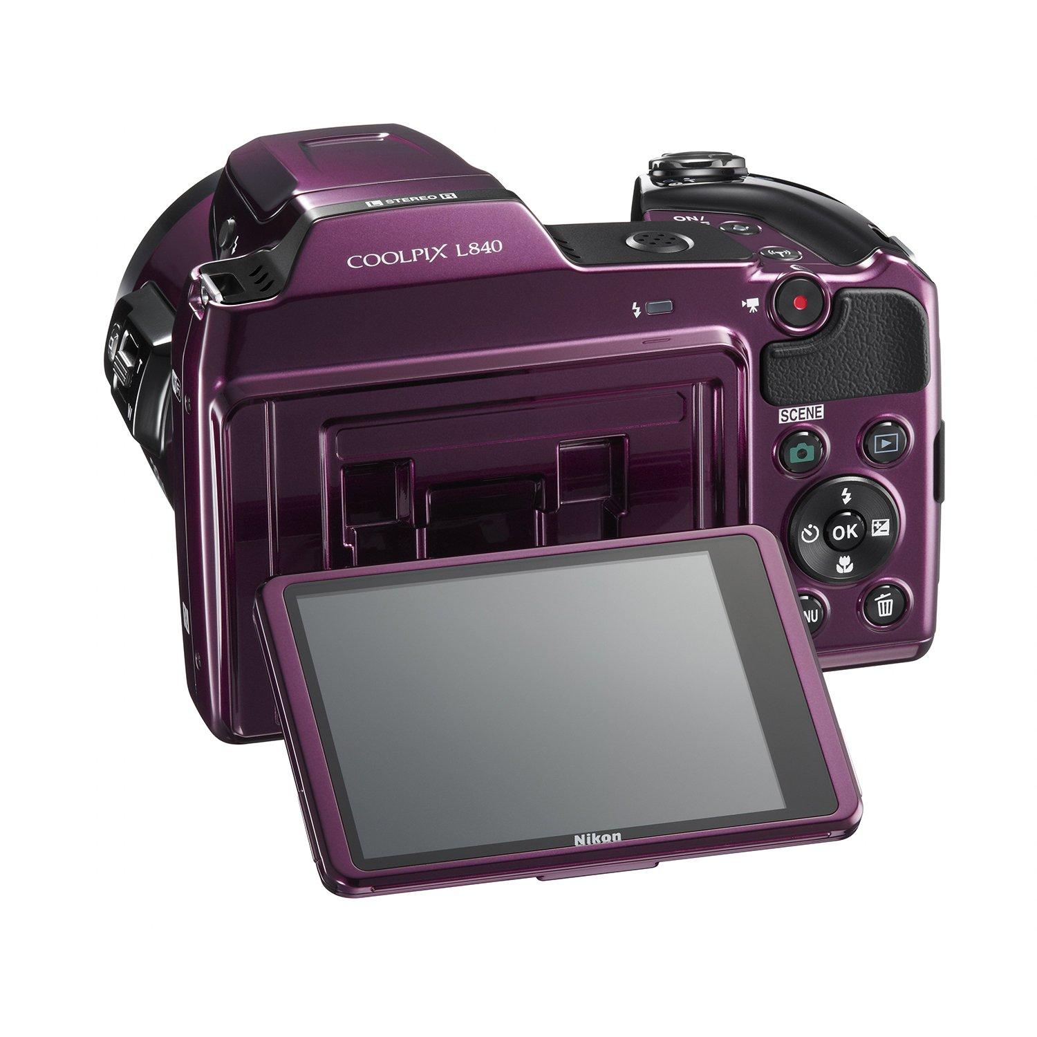 Nikon Nikon COOLPIX L840 Digital Camera with 38x Optical Zoom and Built-In Wi-Fi (Plum) (Renewed)