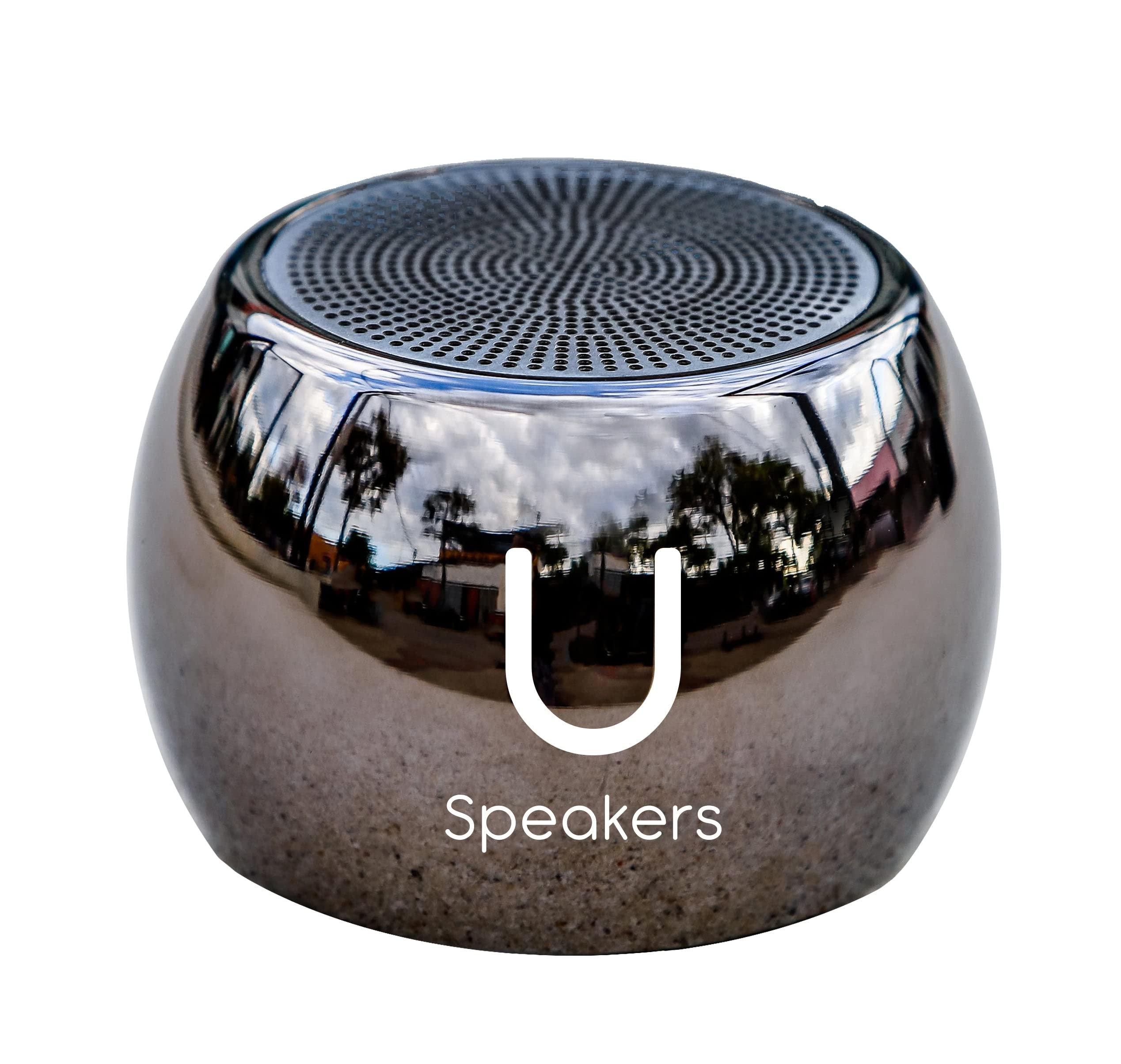 Fashionit Fashionit U Boost Speaker | Stylish Portable Wireless Bluetooth 5.0 with Built-in Subwoofer and Mic | Perfect Mini Speaker for Home, Parties, Travel! Small Device, Rich Sound | Hematite