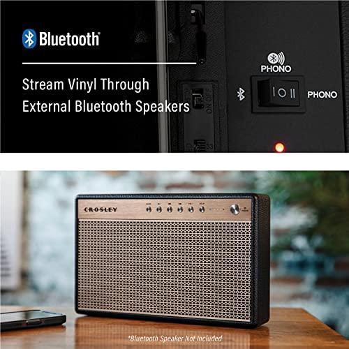 Crosley Crosley CR8005F-WS Cruiser Plus Vintage 3-Speed Bluetooth in/Out Suitcase Vinyl Record Player Turntable, White Sand