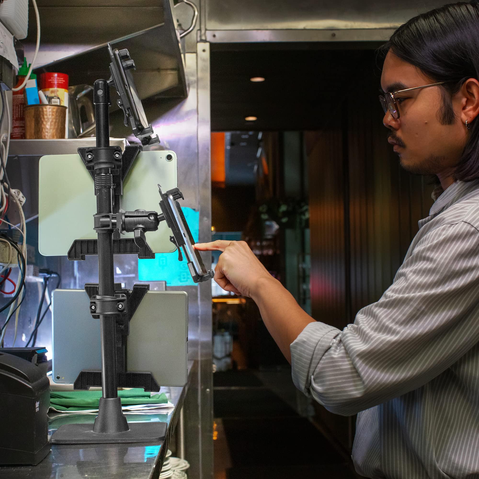 iBOLT iBOLT Quad Tablet Tower Stand- Point of Purchase/POS Mount - with 4 TabDock Holders Perfect for Multiple delivery Applications (DoorDash, Uber eats, Postmates, etc.) Fits 7 to 10 inch Tablets