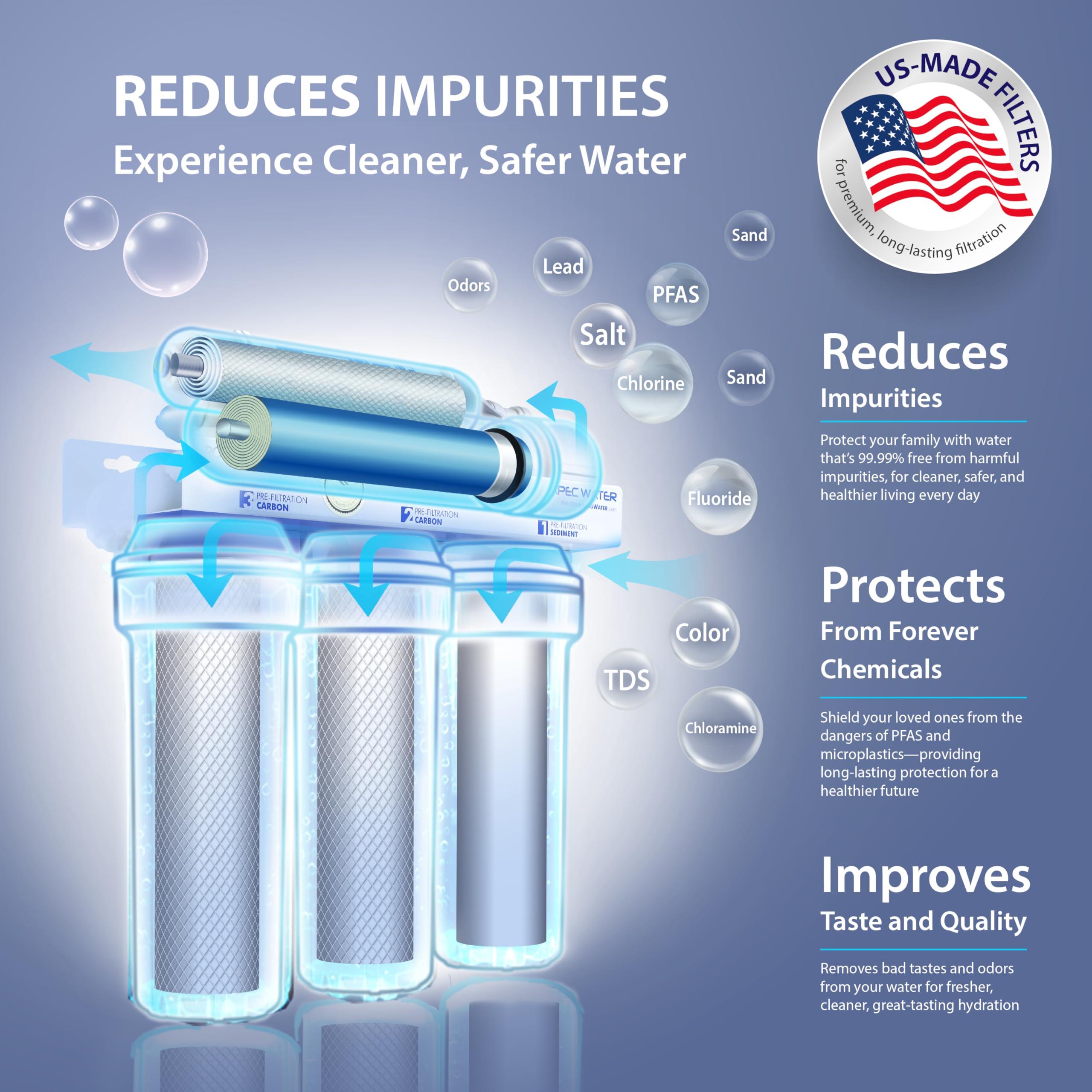 APEC Water Systems APEC Water Systems RO-90 Ultimate Series Top Tier Supreme Certified High Output 90 GPD Ultra Safe Reverse Osmosis Drinking Water Filter System, Chrome Faucet