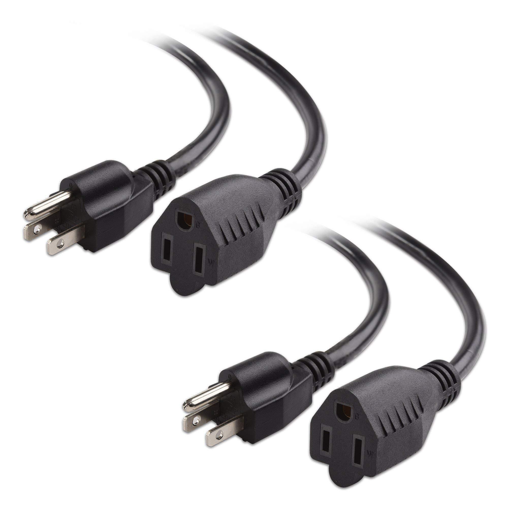 Cable Matters Cable Matters 1-Pack VGA to VGA Cable with Ferrites (SVGA Cable) 10 Feet & 2-Pack 16 AWG Heavy Duty AC Power Extension Cord (NEMA 5-15P to NEMA 5-15R)