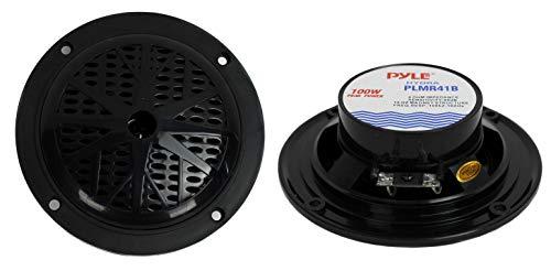 Pyle Pyle PLMR41B 4" 100W Dual Cone Waterproof Marine Boat Stereo Speakers (4 Pair)