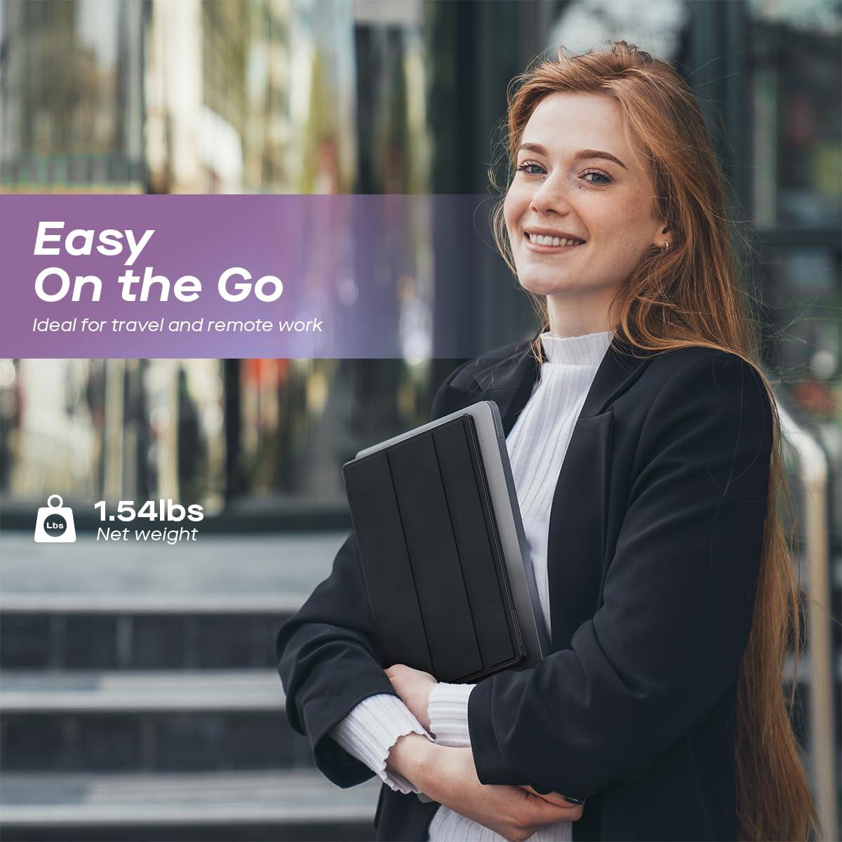 MP MP Mobile Pixels New Glance Plus 15.6'' OLED Portable Monitor, 1MS 100000:1 Laptop Screen Extender with Dual Speakers, Plug & Play, Windows/macOS/Switch/Android, Included Protective Cover Waterproof