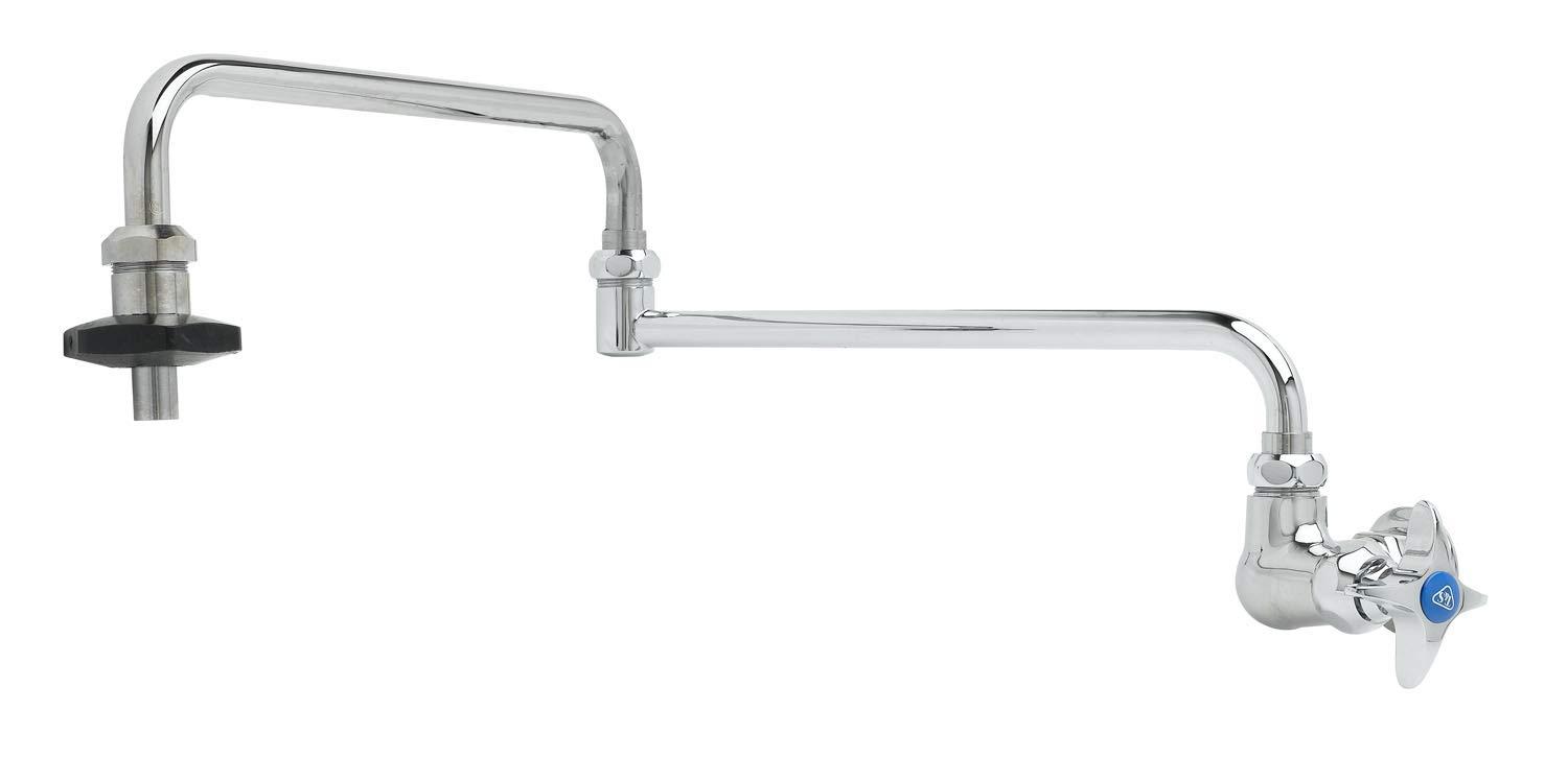 T&S Brass T&S Brass B-0594 Pot Filler with Wall Mount, Single Control, 24-Inch Double-Joint Nozzle and Insulated On-Off Control