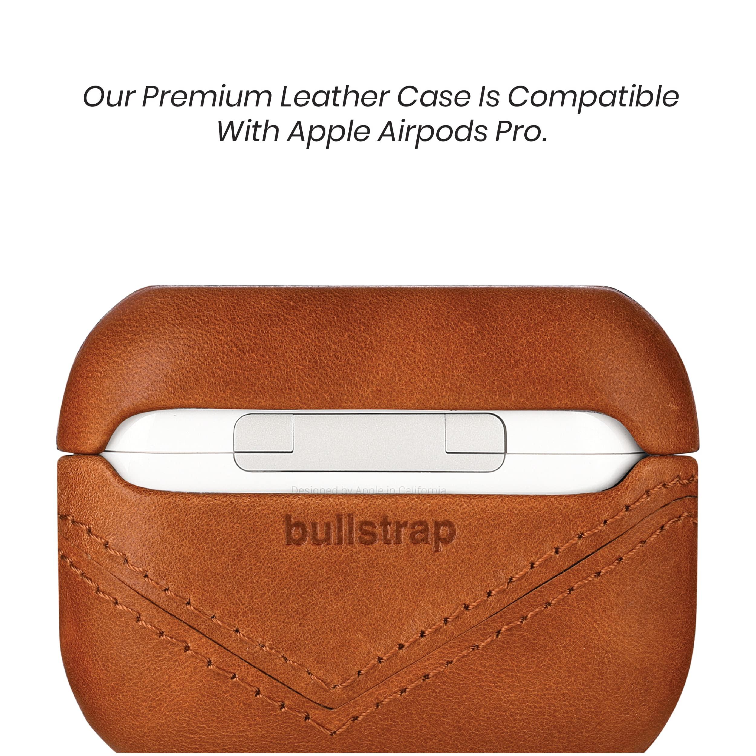 Bullstrap Bullstrap Premium Leather Case Compatible with Apple AirPods Pro, Wireless Charging, Two-Piece Design (Sienna)