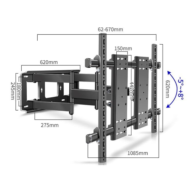 HILLPORT HILLPORT 98 100 TV Wall Mount 86 90 105 110 120 inch Full Motion Bracket Large Screen Heavy Duty Led Adjustable Articulating Stand Max vesa 1000x600mm Load 287 Lbs DY1000