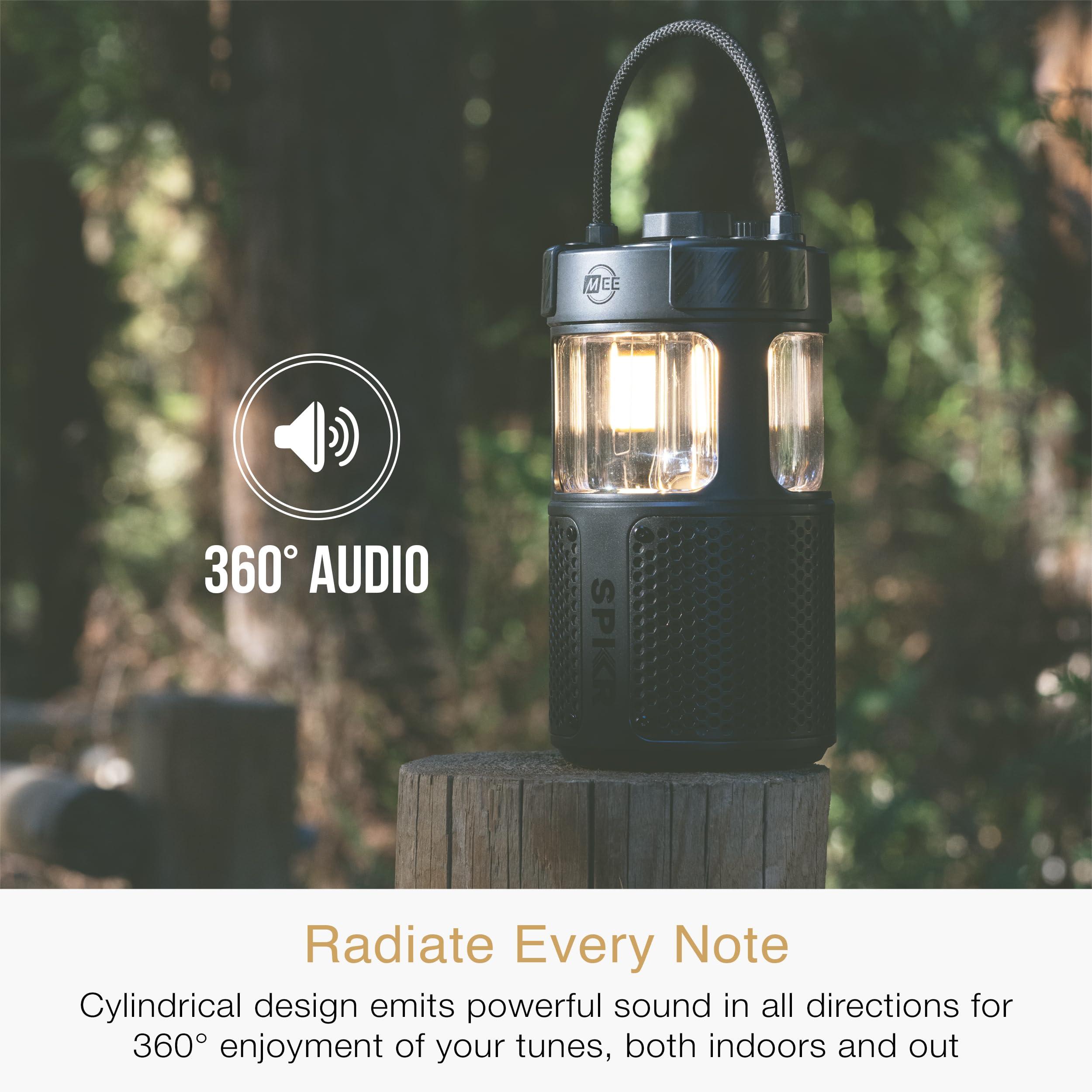 MEE audio MEE audio lightSPKR Bluetooth Wireless Speaker w/Camping Lantern: 360 Audio, 3 Audio Modes, 2 Light Colors & Infinite Brightness Adjustment, IPX6 Waterproof for Indoor & Outdoor use (Midnight Black)