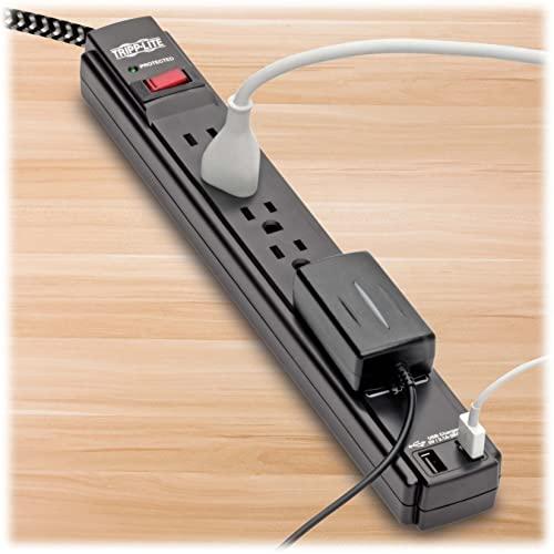 Tripp Lite Tripp Lite Surge Protector Power Strip with USB, 6-Outlet & 2 USB Ports, Wall & Desk Mount, 10ft Braided Cord - 990 Joules, 1875 Watts (TLP610BUAM)