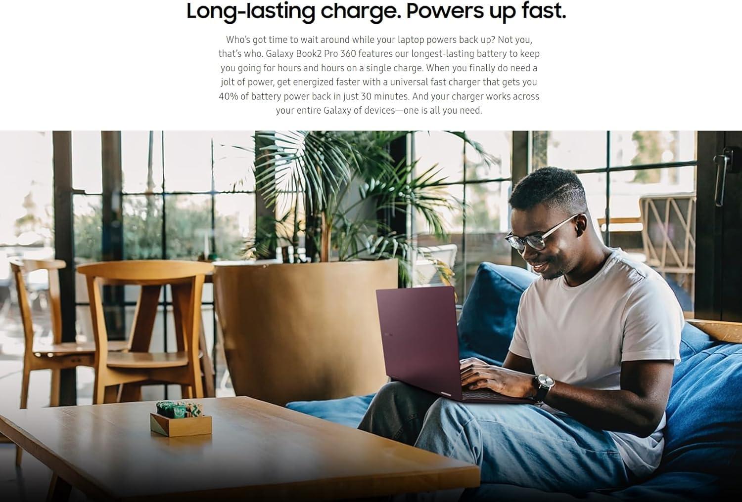 SAMSUNG SAMSUNG Galaxy Book2 Pro 360 2-in-1 Business Laptop, Silver