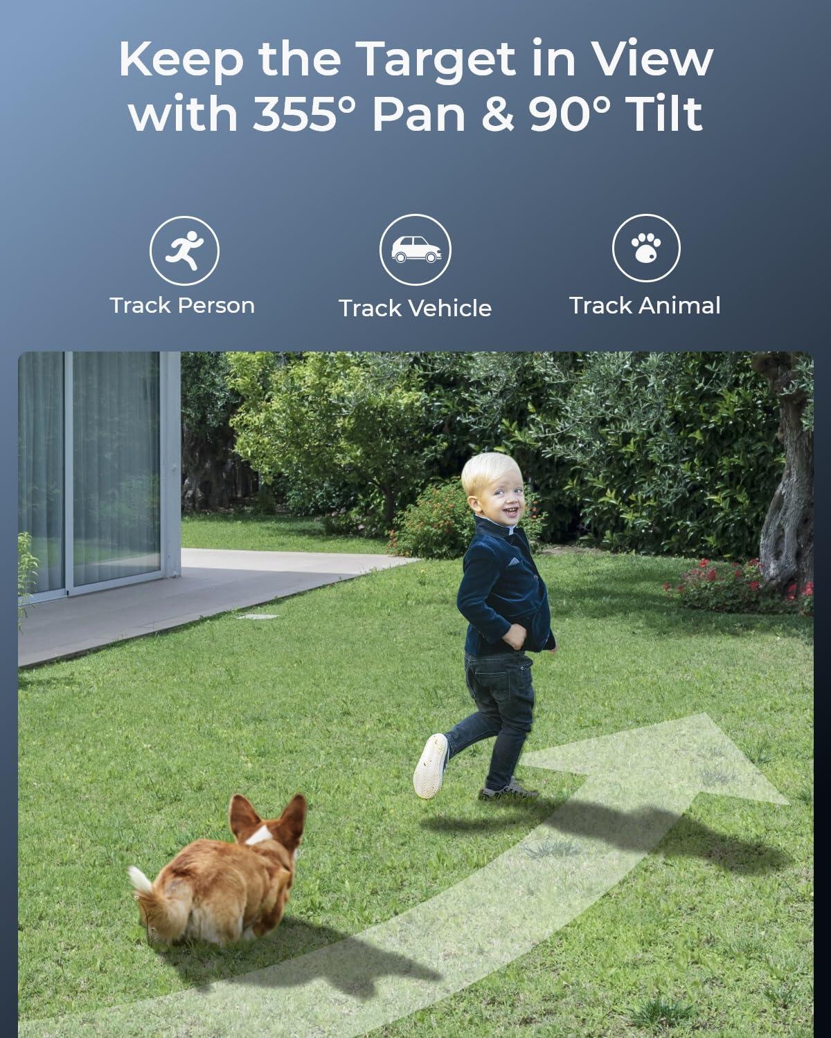 REOLINK REOLINK 4K PTZ Camera System, 3pcs Dual-Lens PTZ WiFi Camera with 6X Hybrid Zoom, 1pc 12CH WiFi NVR with 2TB HDD Pre-Installed