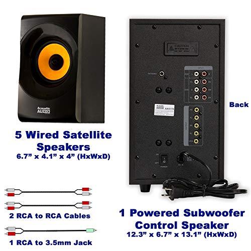 Acoustic Audio by Goldwood Acoustic Audio AA5170 Home Theater 5.1 Bluetooth Speaker System 700W with Powered Sub