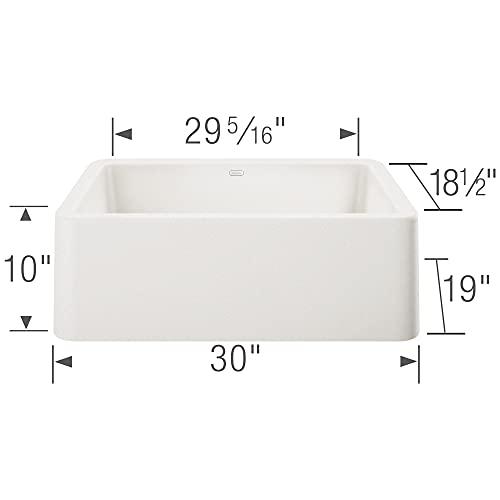 BLANCO BLANCO, White 401734 IKON SILGRANIT Apron-Front Farmhouse Kitchen Sink, 30\" X 19\"